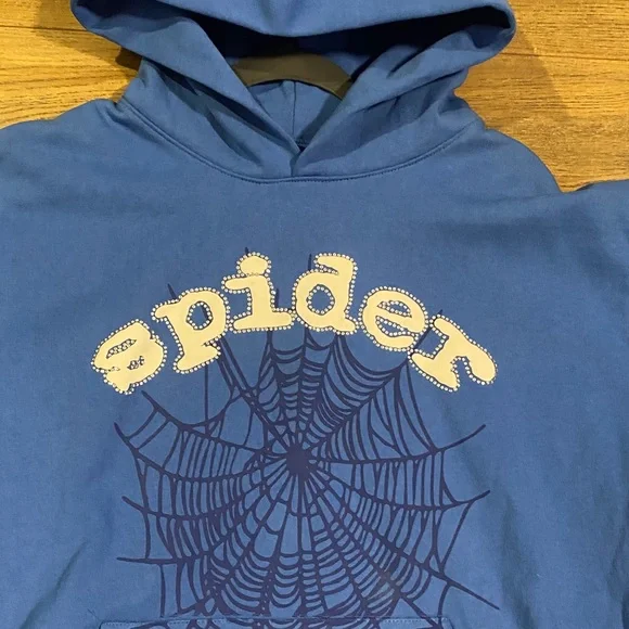 Blue Sp5der Hoodie Sweater for Men